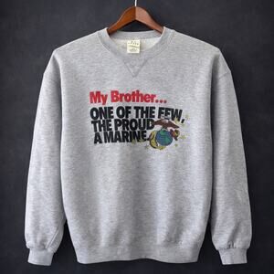 M. J. Soffe My Brother Proud A Marine Military Gray Sweatshirts YXL Youth 18/20
